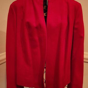 Vintage Pendleton Open Front Collarless Pure Virgin Wool Blazer Jacket Womens L